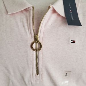 Tommy hilfiger top with golden Zipper
